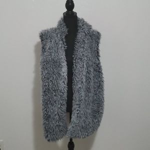 New Grey shaggy vest